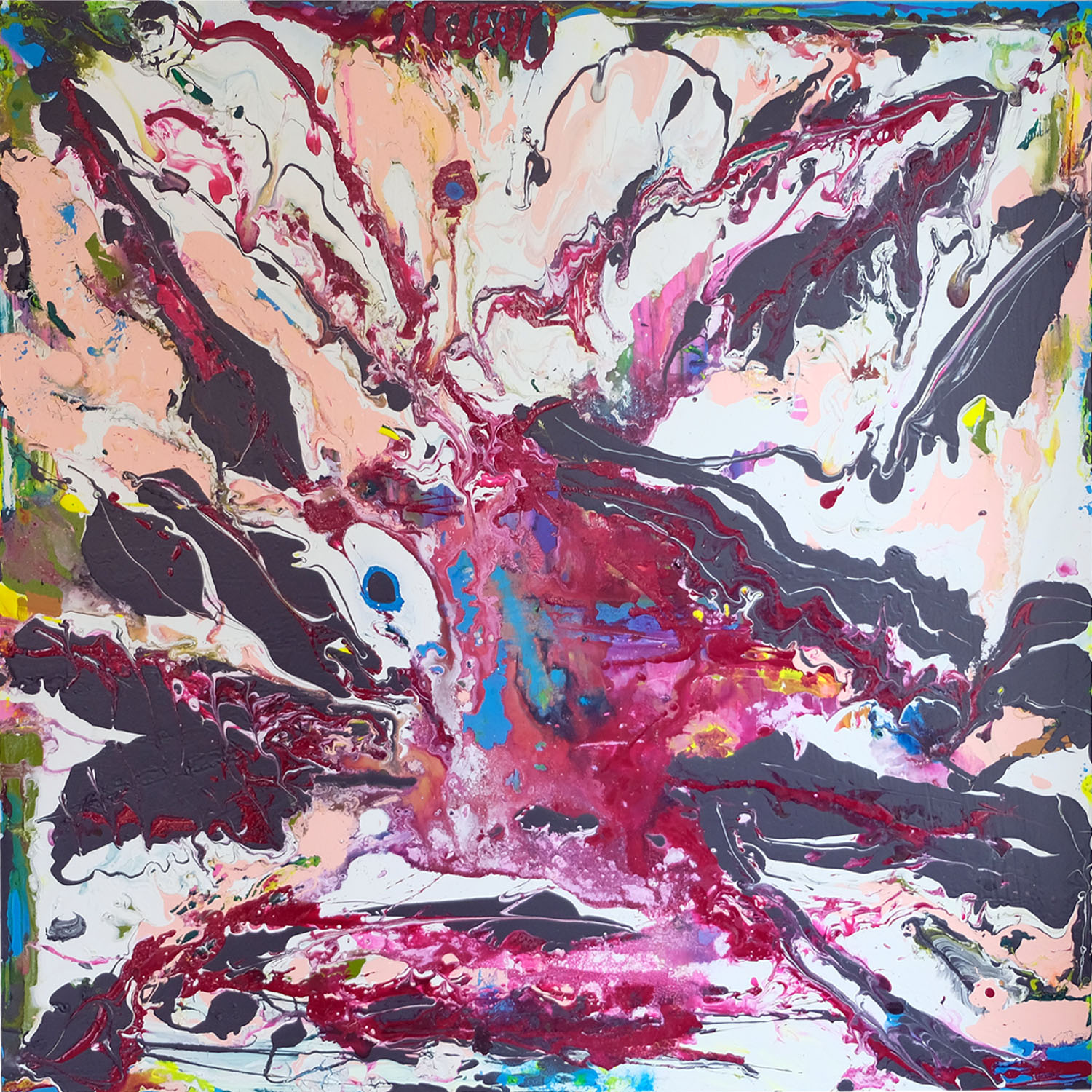 Famous in Japan is an original acrylic on canvas painting by Caitlin Wheeler abstract art